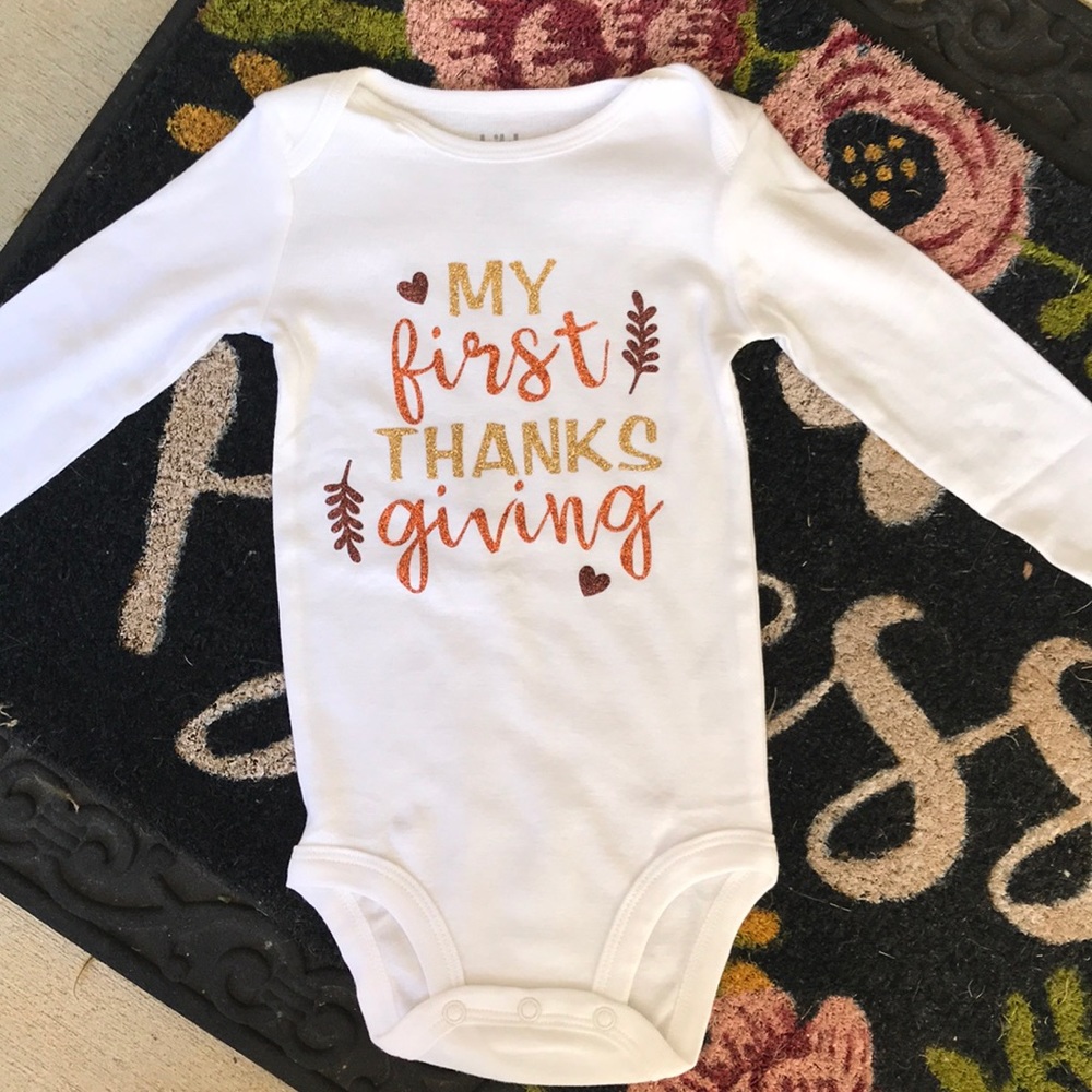 First thanksgiving onesie - girls size 3-6 months
